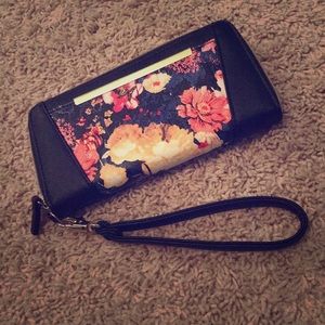 Black and floral wallet